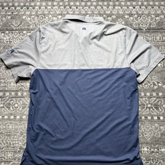 Travis Mathew Spyglass Hill Polo Shirt Mens XXL Blue Gray Golf Performance - Picture 3 of 8